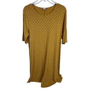 Old Navy Women's Polka-Dot Short-Sleeve Swing Dress Scoop Neck Midi Size L
